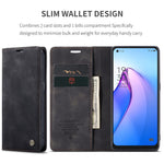 CASEME 013 Series for Oppo Reno8 5G (Global Version) PU Leather Drop-proof Wallet Case Magnetic Auto-absorbed Phone Stand Case
