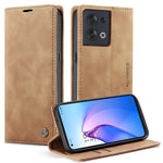 CASEME 013 Series for Oppo Reno8 5G (Global Version) PU Leather Drop-proof Wallet Case Magnetic Auto-absorbed Phone Stand Case