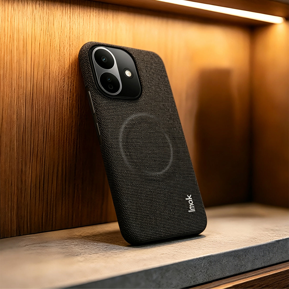 IMAK för Xiaomi Redmi Note 17 Pro 5G Ruiyi-serien Magnetiskt skal Tygstruktur Läder + PC-baksida för mobil