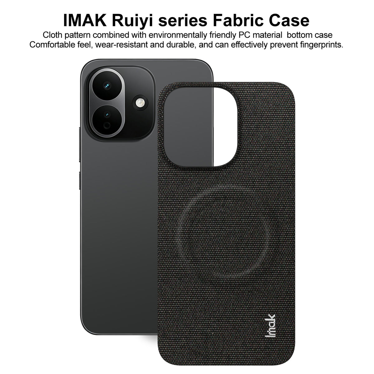 IMAK för Xiaomi Redmi Note 17 Pro 5G Ruiyi-serien Magnetiskt skal Tygstruktur Läder + PC-baksida för mobil