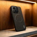 IMAK Ruiyi-seriens magnetiske cover i stof med tekstur, læder + PC-bagside til Xiaomi Redmi Note 17 5G (Global) / Xiaomi Redmi Note 17 (Indien/Kina) 5G / Xiaomi Redmi Note 17 4G (Global)