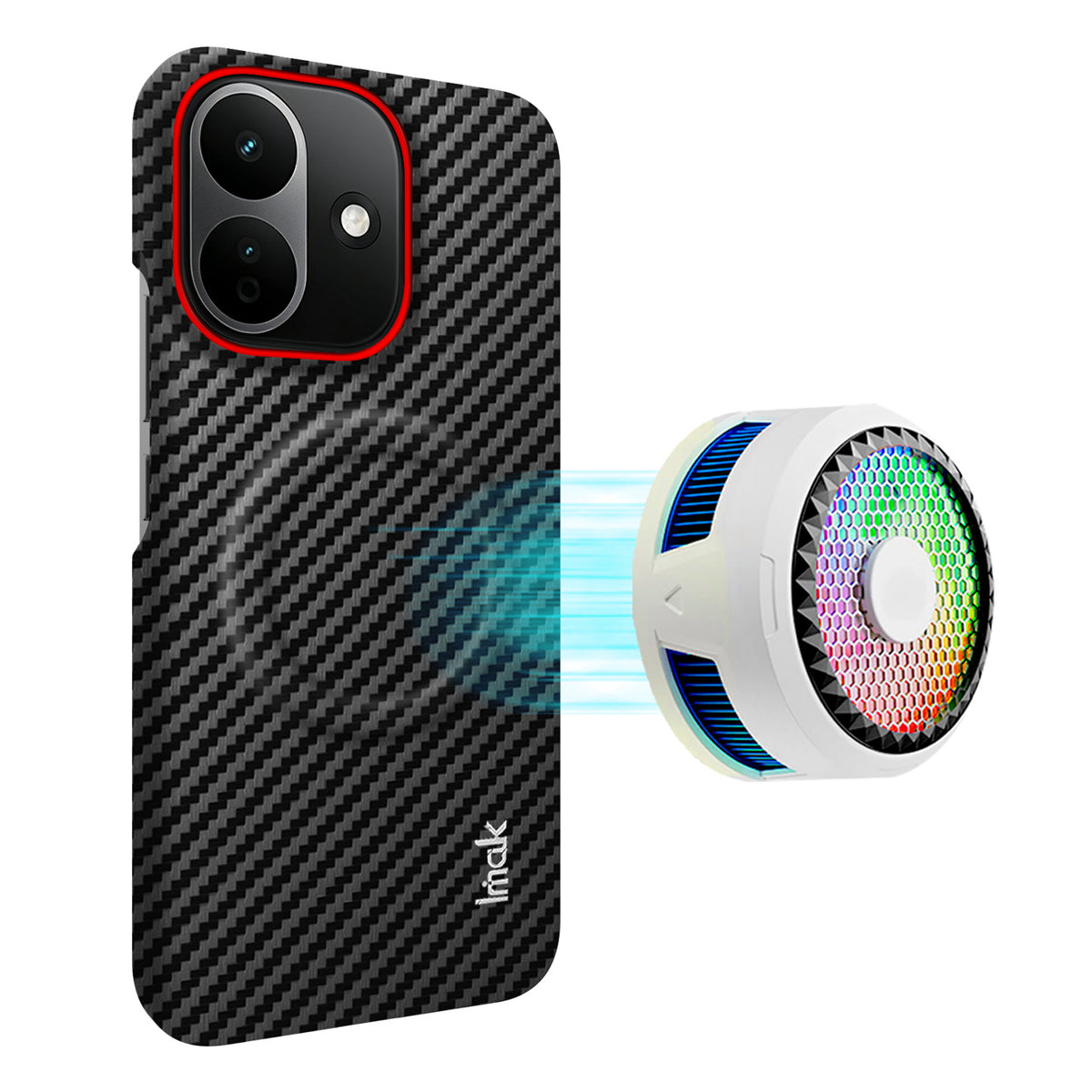 IMAK för Xiaomi Redmi Note 17 Pro 5G Ruiyi-serien Magnetiskt skal Kolfibertexturerat läder + PC-mobilskal