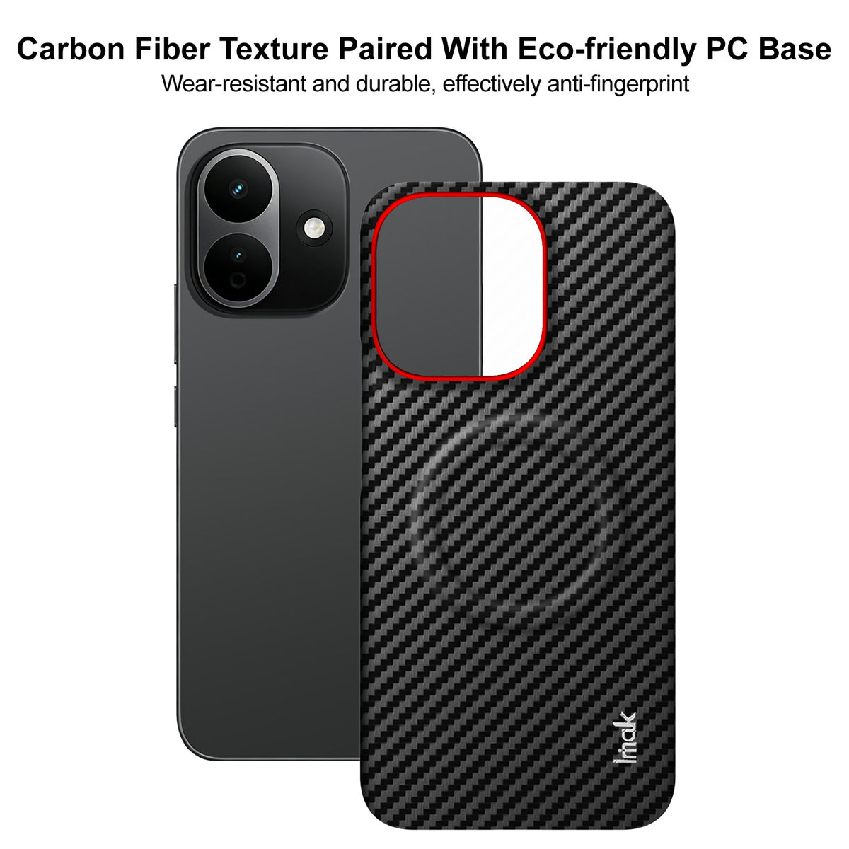 IMAK för Xiaomi Redmi Note 17 Pro 5G Ruiyi-serien Magnetiskt skal Kolfibertexturerat läder + PC-mobilskal