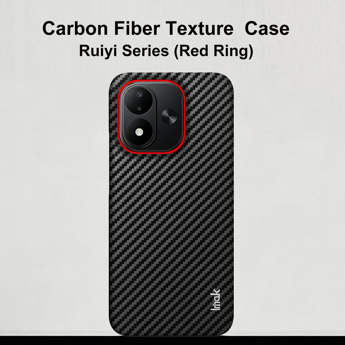 IMAK för Xiaomi Redmi Note 17 5G (Global) / Xiaomi Redmi Note 17 (Indien/Kina) 5G / Xiaomi Redmi Note 17 4G (Global) Ruiyi-seriens skal i kolfibertexturerat läder + PC-skyddsfodral