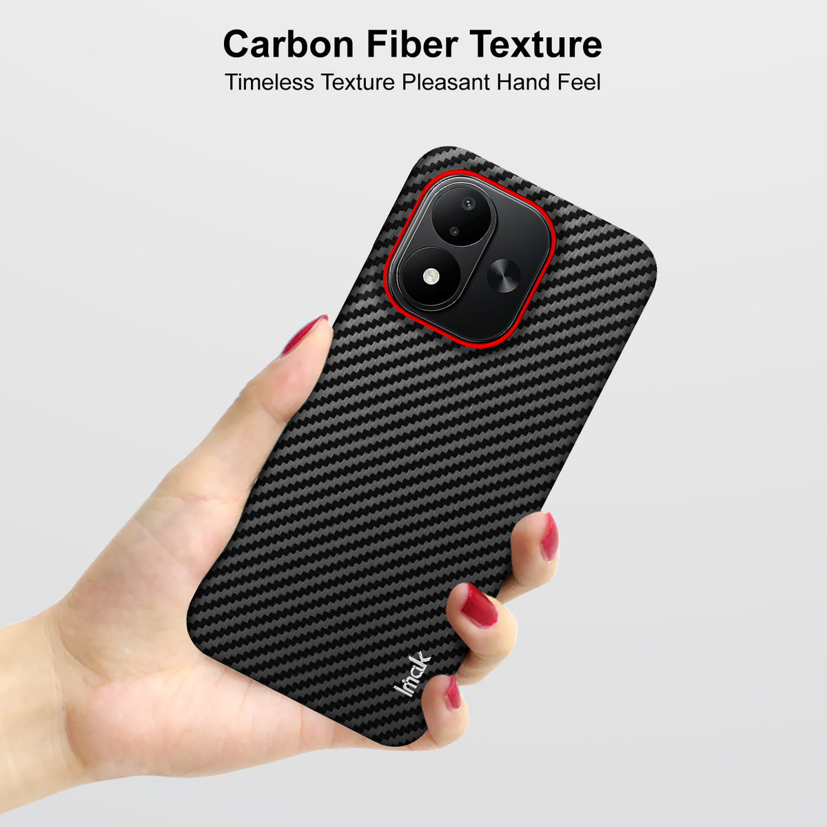 IMAK för Xiaomi Redmi Note 17 5G (Global) / Xiaomi Redmi Note 17 (Indien/Kina) 5G / Xiaomi Redmi Note 17 4G (Global) Ruiyi-seriens skal i kolfibertexturerat läder + PC-skyddsfodral