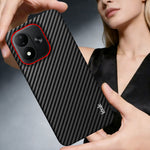 IMAK för Xiaomi Redmi Note 17 5G (Global) / Xiaomi Redmi Note 17 (Indien/Kina) 5G / Xiaomi Redmi Note 17 4G (Global) Ruiyi-seriens skal i kolfibertexturerat läder + PC-skyddsfodral