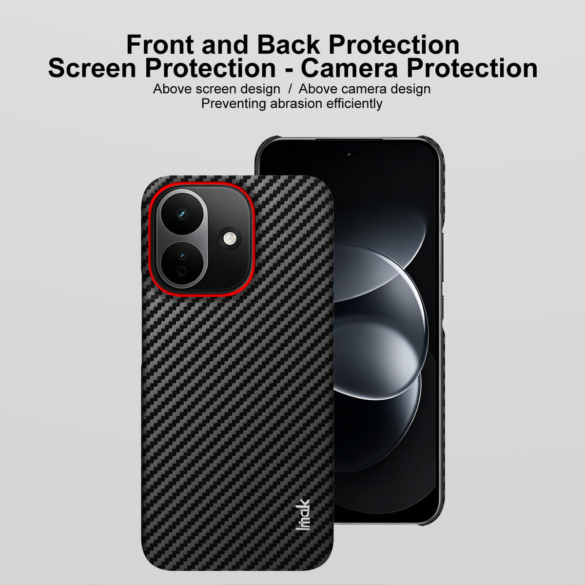IMAK för Xiaomi Redmi Note 17 Pro 5G Ruiyi-seriens skal i kolfibertexturerat läder + PC-skyddsfodral