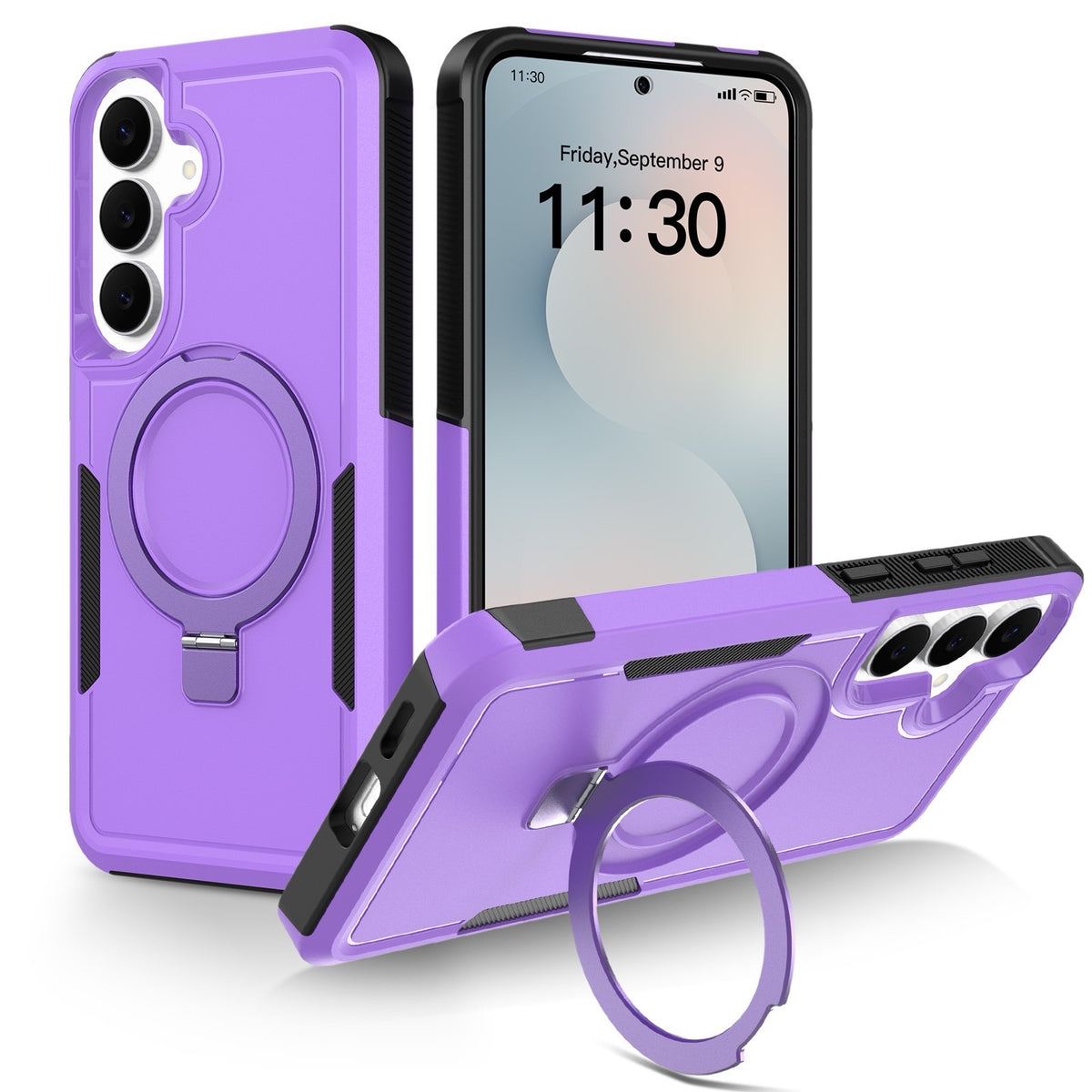 Samsung Galaxy A17 4G / Galaxy A26 5G / Galaxy A18 4G / Galaxy A18 5G / Galaxy A17 5G skal magnetiskt roterbart stativ PC + TPU mobilskydd