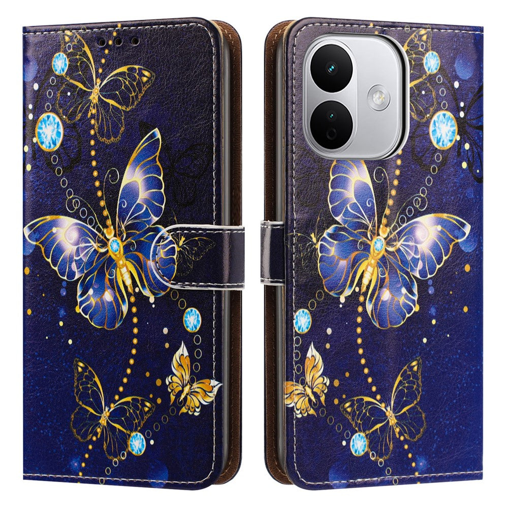 Wallet Case For Xiaomi Redmi Note 17 Pro Max 5G  /  17 Pro+ 5G  /  17 Pro 5G Pattern Printed Flip Stand PU Leather Phone Cover with Wrist Strap
