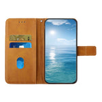 Samsung Galaxy S26 FE-skal Linjemönster Plånboksfodral i läder med handledsrem