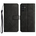 Samsung Galaxy S26 FE-skal Linjemönster Plånboksfodral i läder med handledsrem