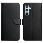 HT02 Nappa Texture Phone Cover for Samsung Galaxy A34 5G, Magnetic Clasp Genuine Leather Wallet Stand Anti-scratch Flip Phone Case