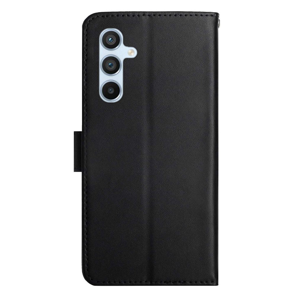 HT02 Nappa Texture Phone Cover for Samsung Galaxy A34 5G, Magnetic Clasp Genuine Leather Wallet Stand Anti-scratch Flip Phone Case