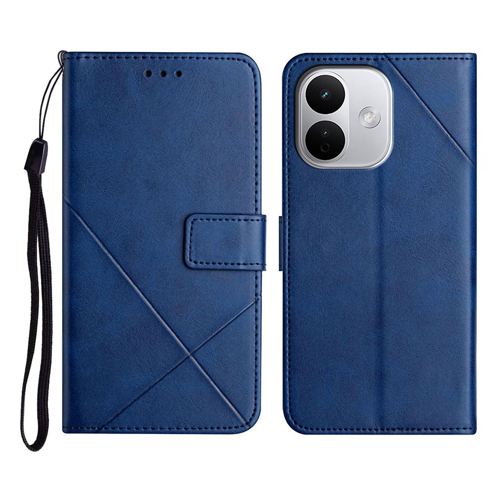 Leather Case For Xiaomi Redmi Note 17 Pro Max 5G  /  17 Pro+ 5G  /  17 Pro 5G Line Pattern Wallet Phone Cover with Wrist Strap