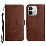 Leather Case For Xiaomi Redmi Note 17 Pro Max 5G  /  17 Pro+ 5G  /  17 Pro 5G Line Pattern Wallet Phone Cover with Wrist Strap