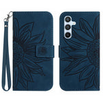 Samsung Galaxy A34 5G HT04 Solrospräglat Flip-fodral i plånbok med skin-touch-funktion, PU-läder, stativ, magnetiskt fallskydd och handrem