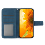Samsung Galaxy A34 5G HT04 Solrospräglat Flip-fodral i plånbok med skin-touch-funktion, PU-läder, stativ, magnetiskt fallskydd och handrem