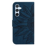 Samsung Galaxy A34 5G HT04 Solrospräglat Flip-fodral i plånbok med skin-touch-funktion, PU-läder, stativ, magnetiskt fallskydd och handrem