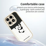 For Xiaomi 17 Phone Case TPU Rubberized Anti-Slip Whitewasher Panda Pattern Back Cover