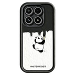 For Xiaomi 17 Phone Case TPU Rubberized Anti-Slip Whitewasher Panda Pattern Back Cover