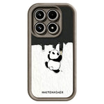 For Xiaomi 17 Phone Case TPU Rubberized Anti-Slip Whitewasher Panda Pattern Back Cover