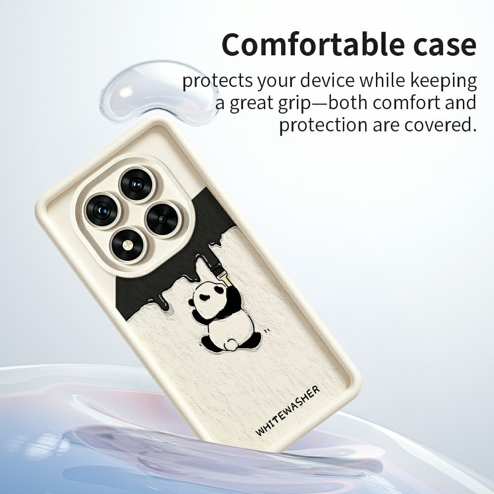 For Xiaomi Redmi Note 15 Pro 5G (Global) Phone Case TPU Rubberized Anti-Slip Whitewasher Panda Pattern Back Cover