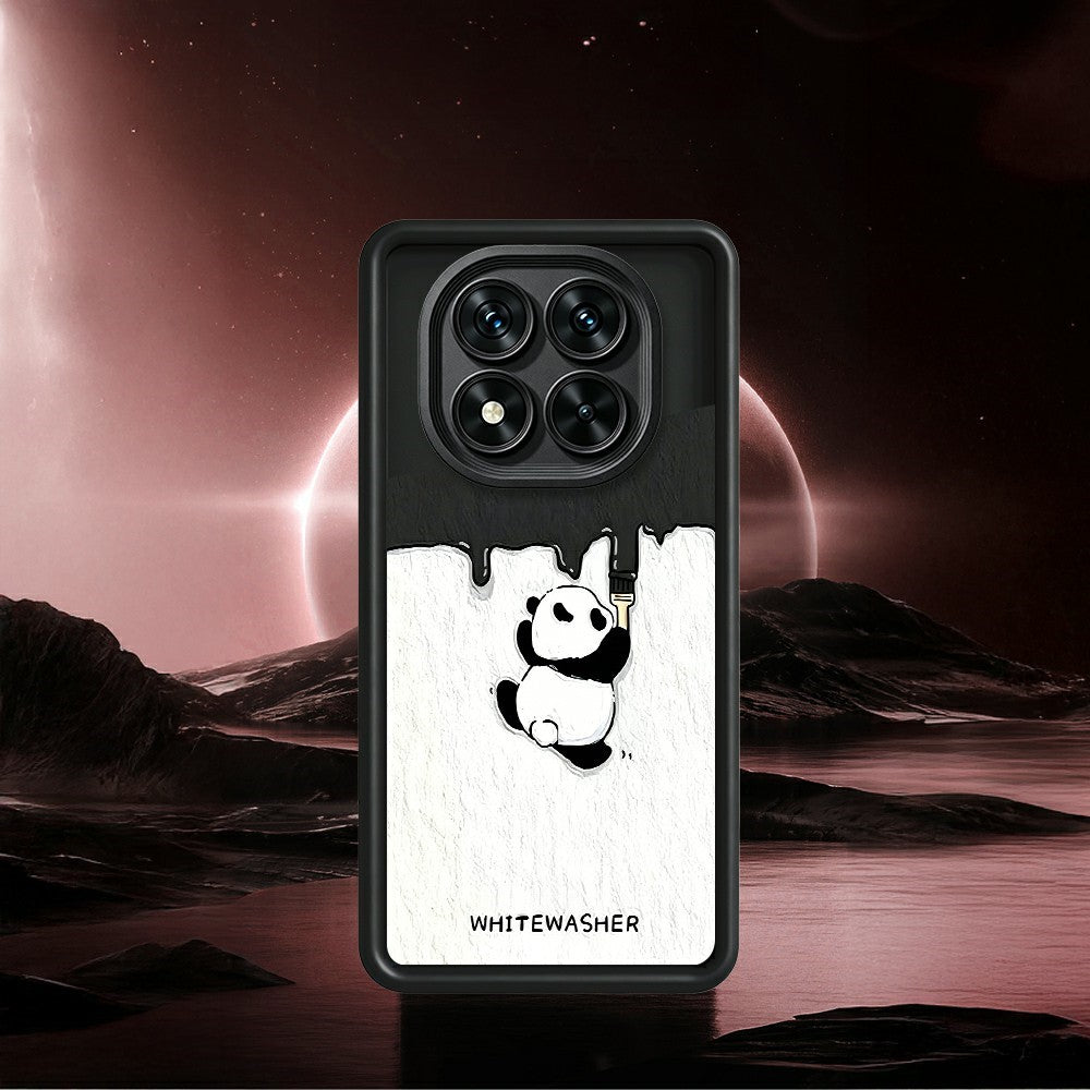 For Xiaomi Redmi Note 15 Pro 5G (Global) Phone Case TPU Rubberized Anti-Slip Whitewasher Panda Pattern Back Cover