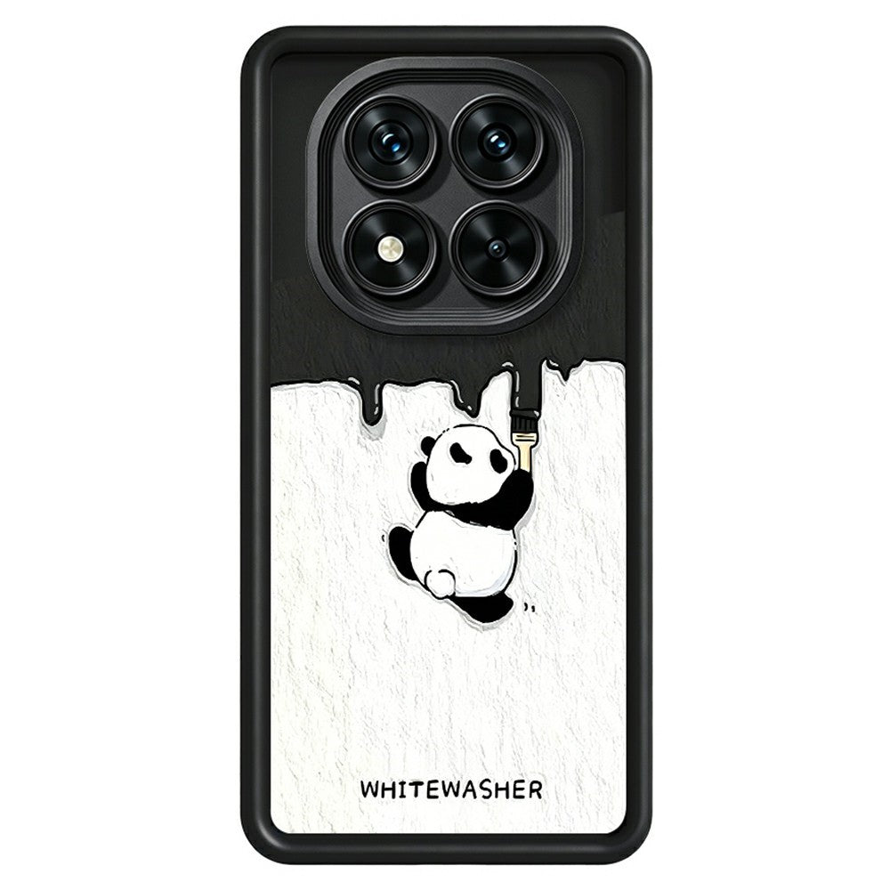 For Xiaomi Redmi Note 15 Pro 5G (Global) Phone Case TPU Rubberized Anti-Slip Whitewasher Panda Pattern Back Cover