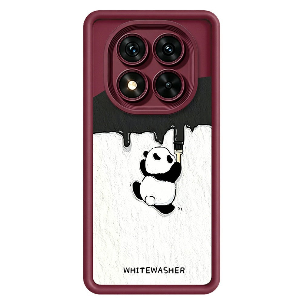 For Xiaomi Redmi Note 15 Pro 5G (Global) Phone Case TPU Rubberized Anti-Slip Whitewasher Panda Pattern Back Cover