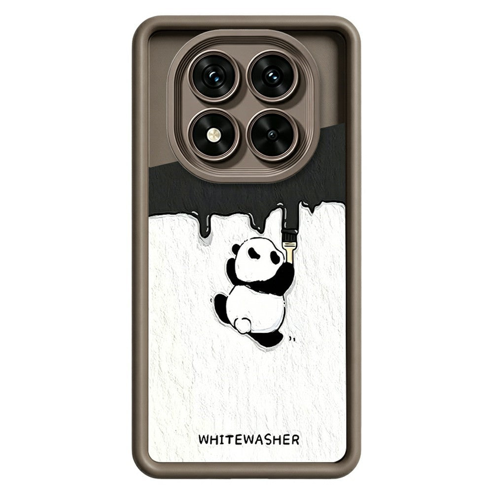 For Xiaomi Redmi Note 15 Pro 5G (Global) Phone Case TPU Rubberized Anti-Slip Whitewasher Panda Pattern Back Cover