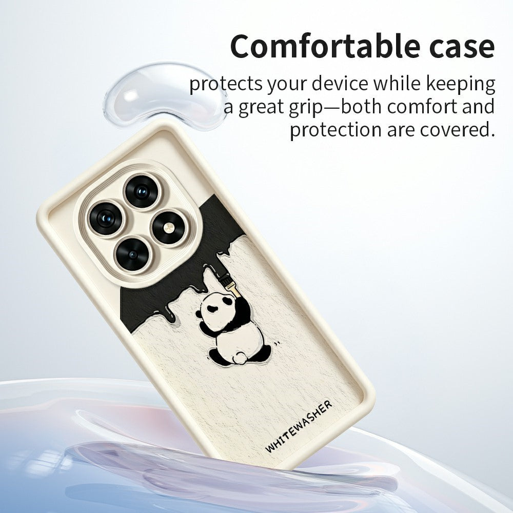Phone Case for Xiaomi Redmi Note 15 5G (Global) / Note 15 4G (Global) / Poco M8 5G , TPU Rubberized Anti-Slip Whitewasher Panda Pattern Back Cover