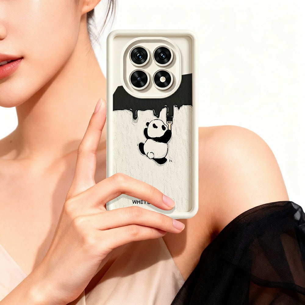 Phone Case for Xiaomi Redmi Note 15 5G (Global) / Note 15 4G (Global) / Poco M8 5G , TPU Rubberized Anti-Slip Whitewasher Panda Pattern Back Cover