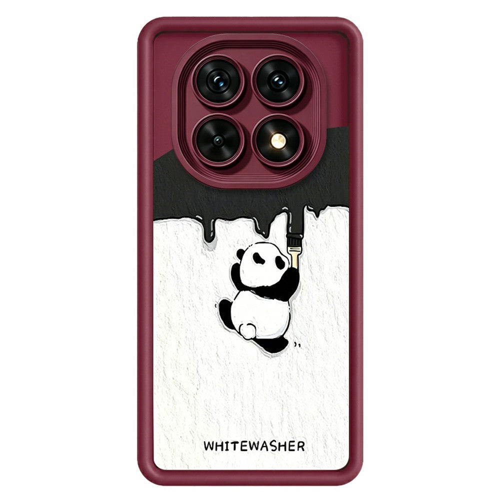 Phone Case for Xiaomi Redmi Note 15 5G (Global) / Note 15 4G (Global) / Poco M8 5G , TPU Rubberized Anti-Slip Whitewasher Panda Pattern Back Cover