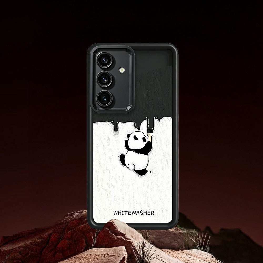 Samsung Galaxy S26 mobilskal TPU Gummerat Antihalk Vitkalkande Panda Mönster Baksida