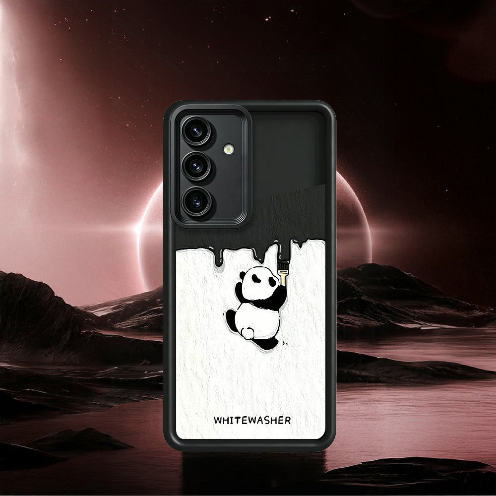 Samsung Galaxy S26+ mobilskal TPU Gummerat Antihalk Vitkalkande Panda Mönster Baksida