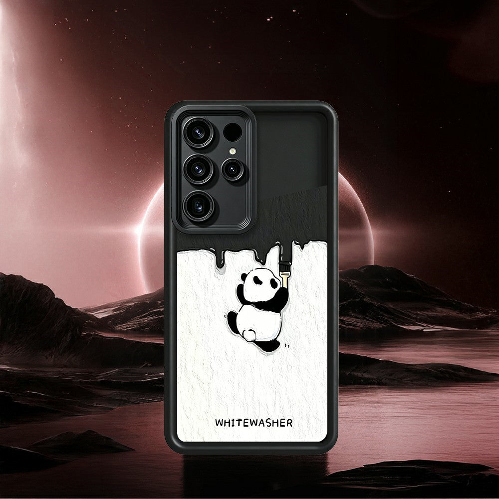 Samsung Galaxy S26 Ultra mobilskal TPU Gummerat Antihalk Vitkalkning Panda Mönster Baksida