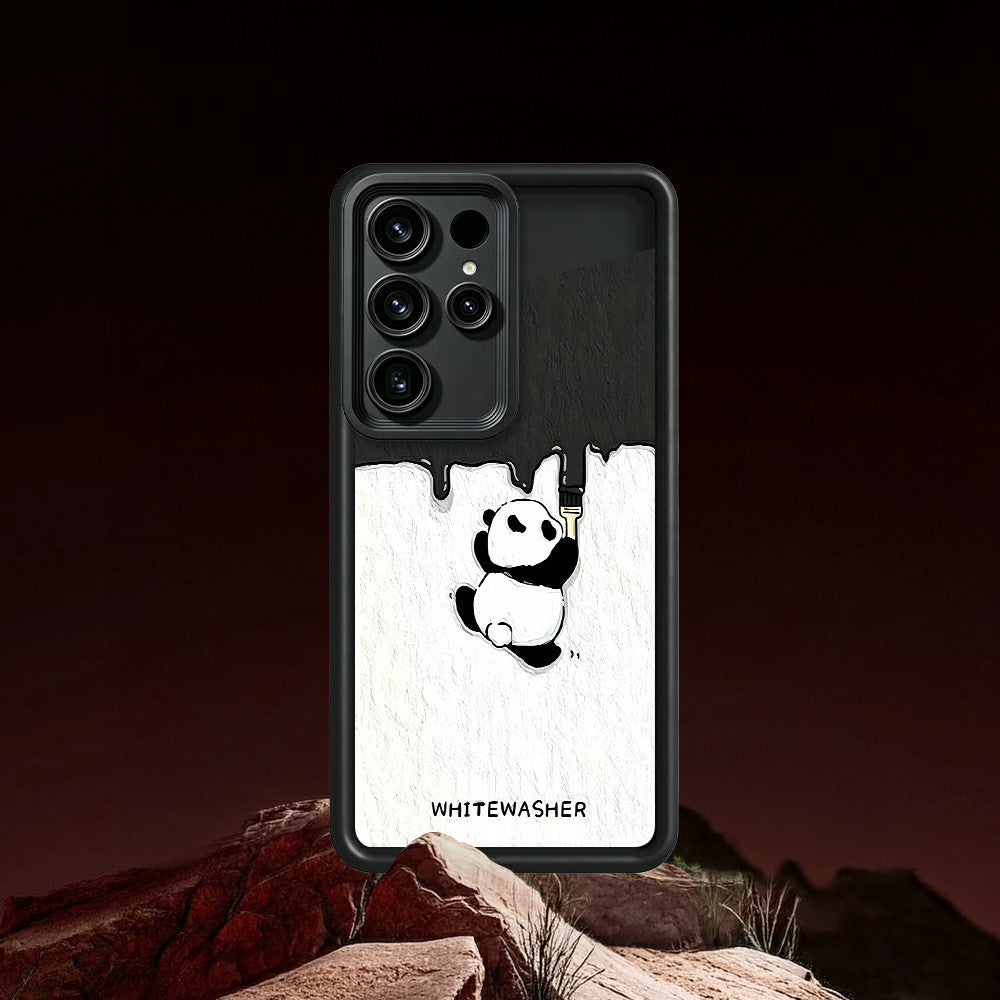 Samsung Galaxy S26 Ultra mobilskal TPU Gummerat Antihalk Vitkalkning Panda Mönster Baksida