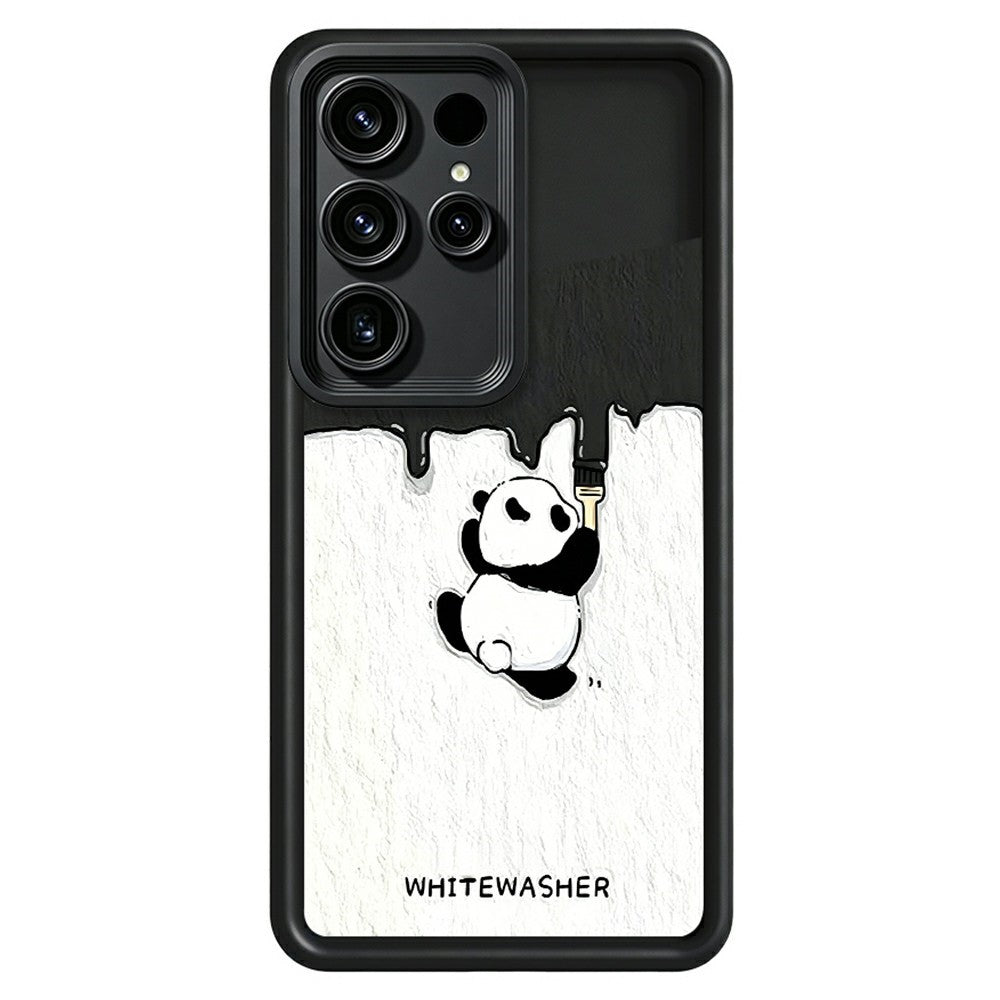 Samsung Galaxy S26 Ultra mobilskal TPU Gummerat Antihalk Vitkalkning Panda Mönster Baksida