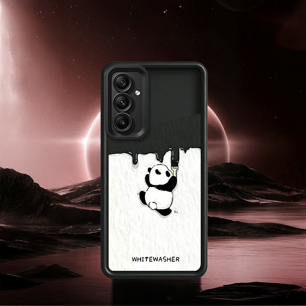 Samsung Galaxy A57 5G mobilskal TPU Gummerat Antihalk Vitkalkning Panda Mönster Baksida