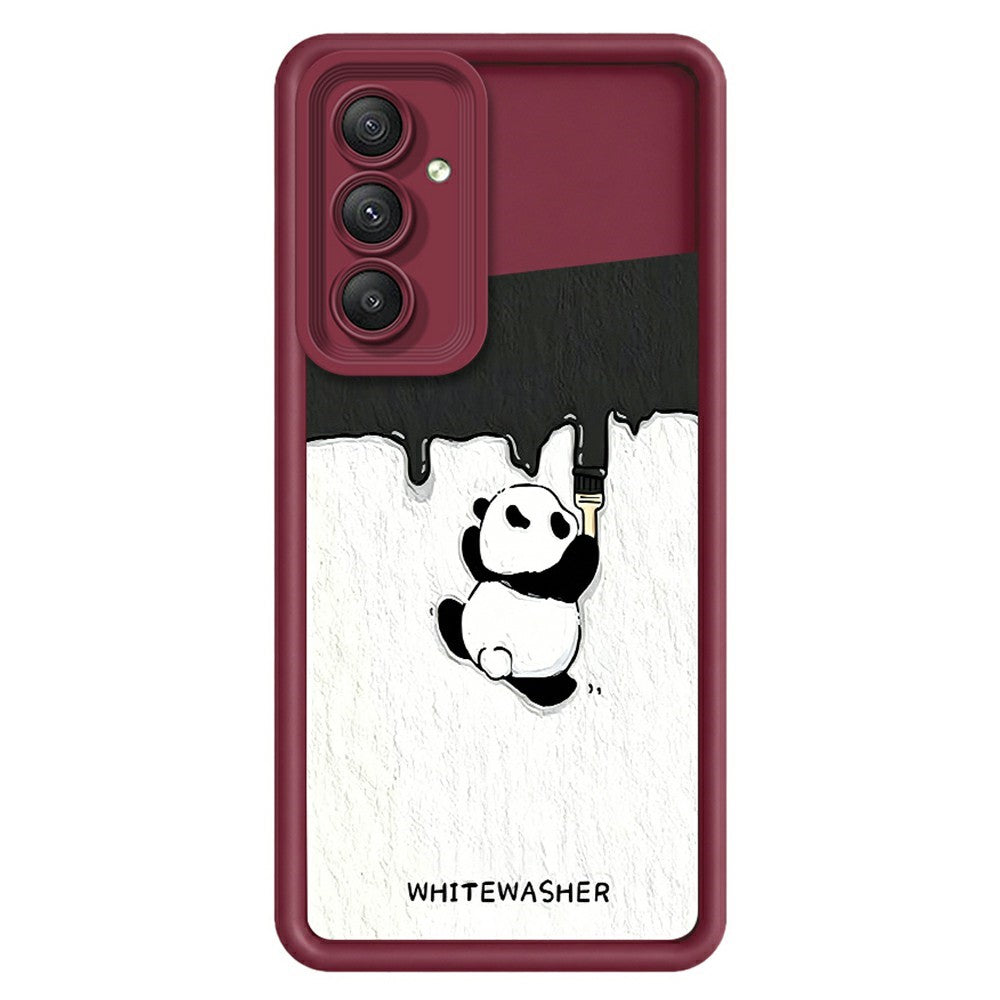 Samsung Galaxy A56 5G mobilskal TPU Gummerat Antihalk Vitkalkning Panda Mönster Baksida