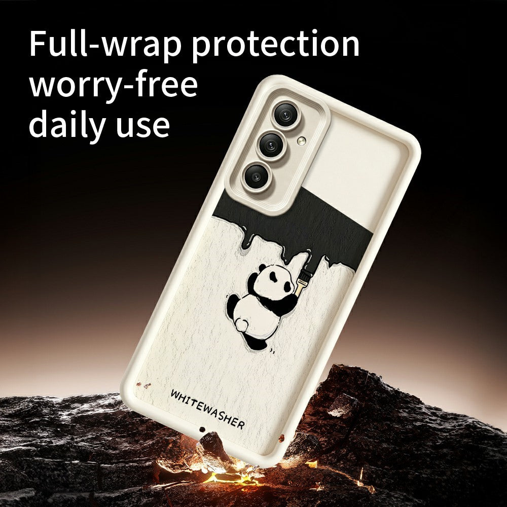 Samsung Galaxy A37 5G mobilskal TPU Gummerat Antihalk Vitkalkning Panda Mönster Baksida