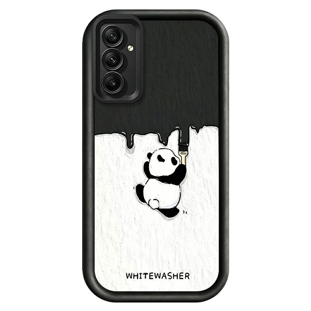 mobilskal till Samsung Galaxy A18 5G / A18 4G / A17 4G / A17 5G TPU Gummerat Antihalkigt Vitkalkat Panda Mönster Baksida