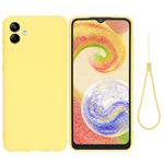 For Samsung Galaxy A04e 4G / F04 4G / M04 4G Soft Silicone Phone Case Anti-scratch Protective Back Cover with Strap