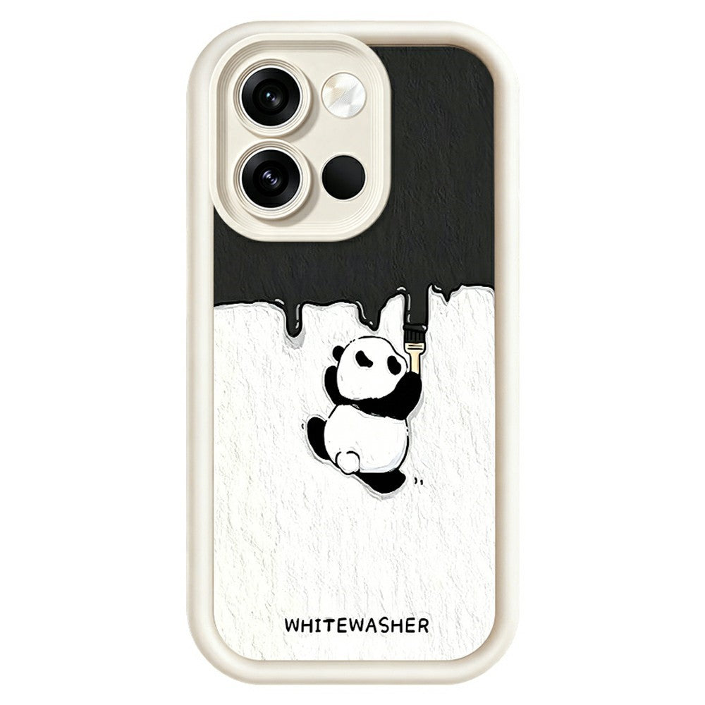 For OnePlus Nord 6 5G Phone Case TPU Rubberized Anti-Slip Whitewasher Panda Pattern Back Cover