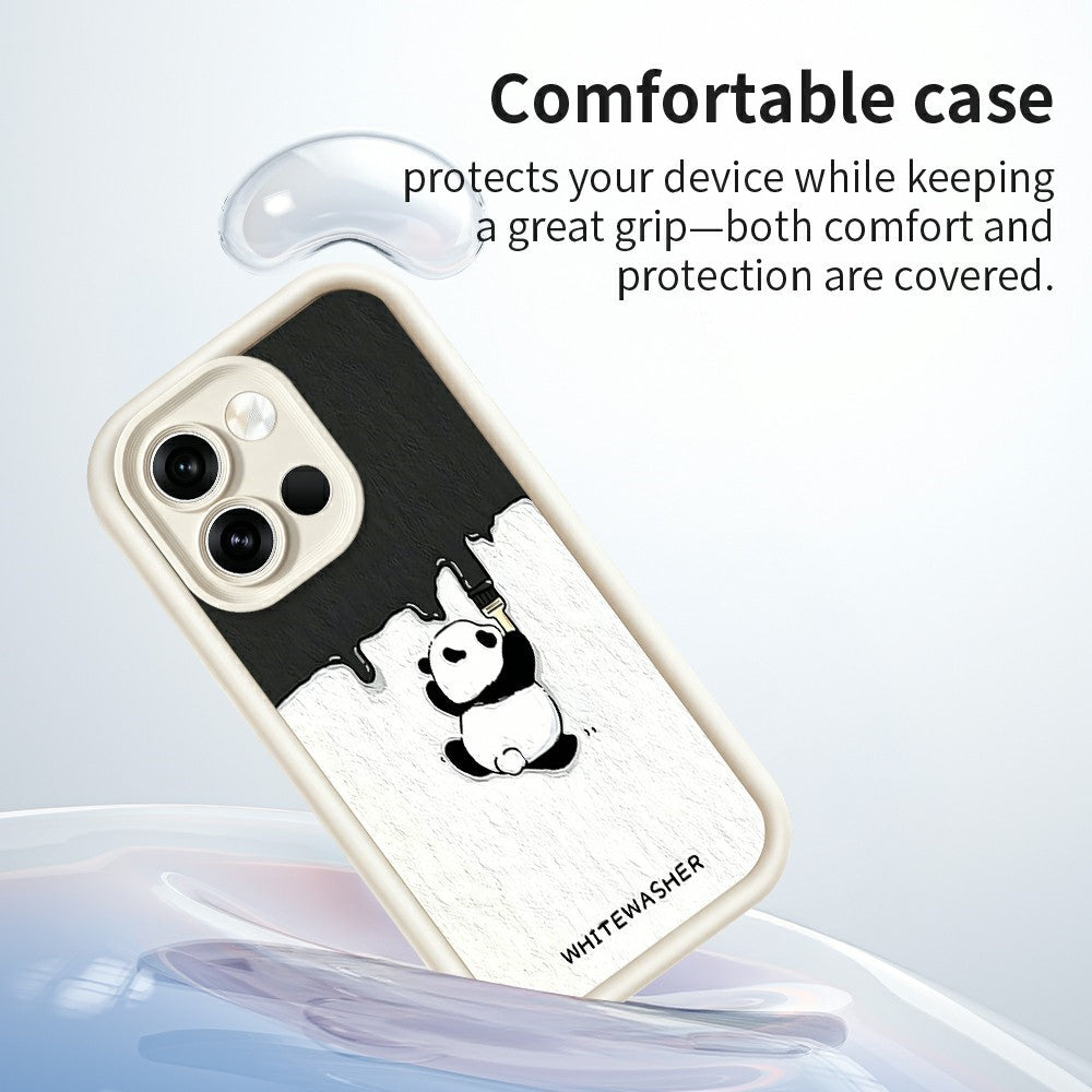 For OnePlus Nord 6 5G Phone Case TPU Rubberized Anti-Slip Whitewasher Panda Pattern Back Cover