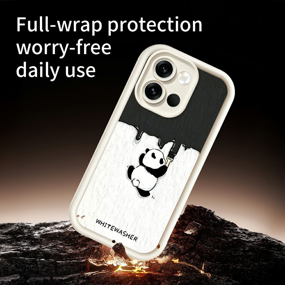 For OnePlus Nord 6 5G Phone Case TPU Rubberized Anti-Slip Whitewasher Panda Pattern Back Cover