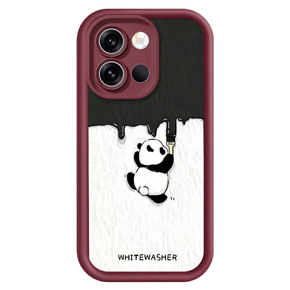 For OnePlus Nord 6 5G Phone Case TPU Rubberized Anti-Slip Whitewasher Panda Pattern Back Cover