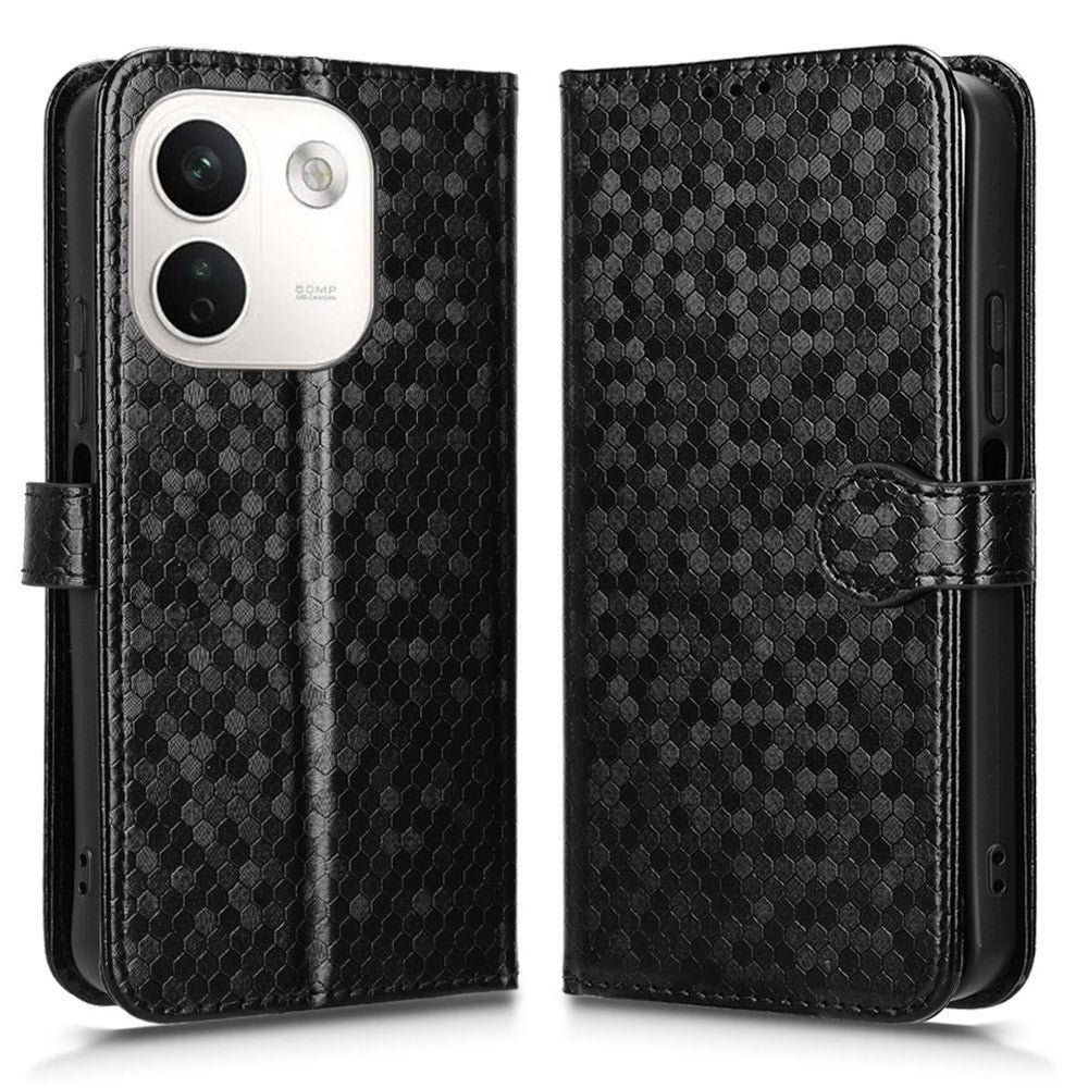 For Xiaomi Redmi Note 17 Pro Max 5G  /  17 Pro+ 5G Wallet Case Dot Pattern Imprint PU Leather Phone Cover with Wrist Strap