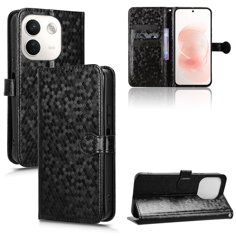 For Xiaomi Redmi Note 17 Pro Max 5G  /  17 Pro+ 5G Wallet Case Dot Pattern Imprint PU Leather Phone Cover with Wrist Strap