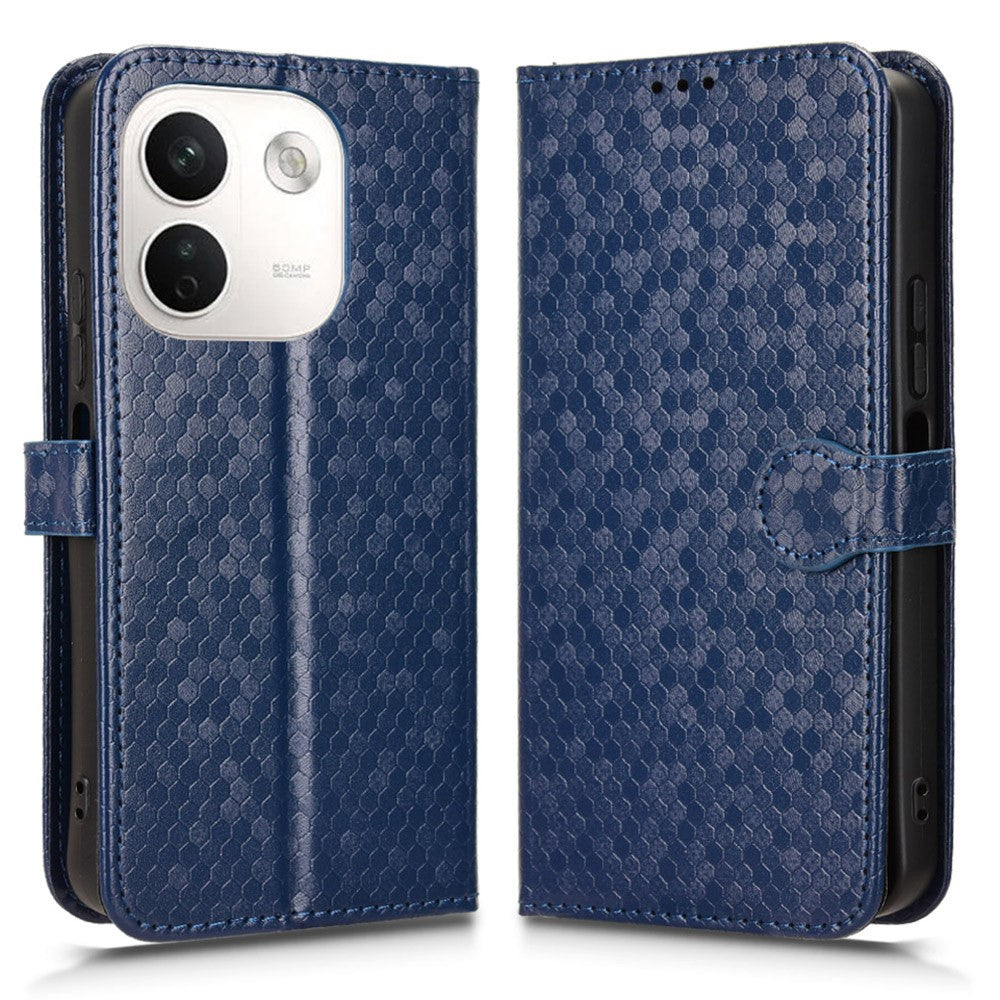 For Xiaomi Redmi Note 17 Pro Max 5G  /  17 Pro+ 5G Wallet Case Dot Pattern Imprint PU Leather Phone Cover with Wrist Strap